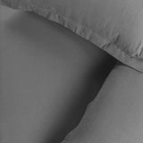 Cotton Flannel Solid Duvet Cover Set with Button Closure