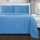 Cotton Flannel Solid Trellis Duvet Cover Set with Button Closure