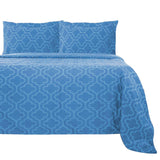 Cotton Flannel Solid Trellis Duvet Cover Set with Button Closure