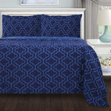 Cotton Flannel Solid Trellis Duvet Cover Set with Button Closure