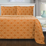 Cotton Flannel Solid Trellis Duvet Cover Set with Button Closure