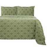 Cotton Flannel Solid Trellis Duvet Cover Set with Button Closure