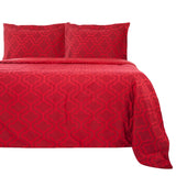 Cotton Flannel Solid Trellis Duvet Cover Set with Button Closure