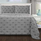 Cotton Flannel Solid Trellis Duvet Cover Set with Button Closure