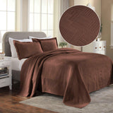 Cotton Jacquard Matelassé Scalloped Geometric Fret Bedspread Set