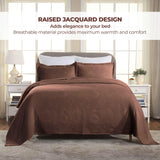 Cotton Jacquard Matelassé Scalloped Geometric Fret Bedspread Set