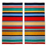 Cotton Multicolored Striped Oversized 4 Piece Beach Towel