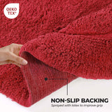 Cotton Oval Solid Non-Skid Washable 2 Piece Bath Rug Set