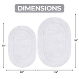 Cotton Oval Solid Non-Skid Washable 2 Piece Bath Rug Set