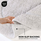 Cotton Oval Solid Non-Skid Washable 2 Piece Bath Rug Set
