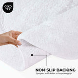 Cotton Oval Solid Non-Skid Washable 2 Piece Bath Rug Set