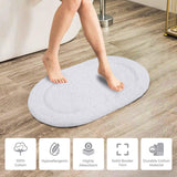 Cotton Oval Solid Non-Skid Washable 2 Piece Bath Rug Set