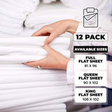 Cotton Blend Percale Hotel Quality Flat Bed Sheets Set Of 3, 6, 12