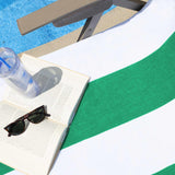 Cabana Striped Cotton Standard Size Chaise Lounge Chair Cover Set