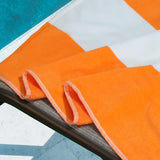 Cabana Striped Cotton Standard Size Chaise Lounge Chair Cover Set