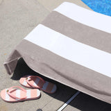 Cabana Striped Cotton Standard Size Chaise Lounge Chair Cover Set