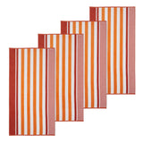 Cotton Striped Oversized 4 Piece Beach Towel Set