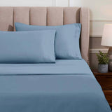 Egyptian Cotton Sateen Sheet Set 1500 Thread Count Medium Blue