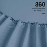 Egyptian Cotton Sateen Sheet Set 1500 Thread Count Medium Blue