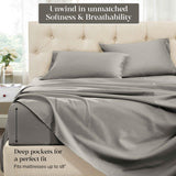 Egyptian Cotton Sateen Embroidered Sheet Set 1500 Thread Count