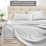 Egyptian Cotton Sateen Embroidered Sheet Set 1500 Thread Count