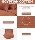Egyptian Cotton 300 Thread Count Solid Luxury Duvet Cover Set