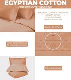 Egyptian Cotton 300 Thread Count Solid Luxury Duvet Cover Set