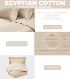 Egyptian Cotton 300 Thread Count Solid Luxury Duvet Cover Set