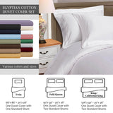 Egyptian Cotton 530 Thread Count Solid Luxury Duvet Cover Set
