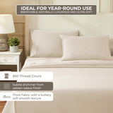 850 Thread Count Egyptian Cotton Sateen Bed Sheet Set