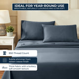 850 Thread Count Egyptian Cotton Sateen Bed Sheet Set