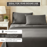 850 Thread Count Egyptian Cotton Sateen Bed Sheet Set