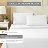 850 Thread Count Egyptian Cotton Sateen Bed Sheet Set