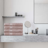 Egyptian Cotton Dobby Border Medium Weight Bath Towel Set of 4