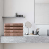 Egyptian Cotton Dobby Border Medium Weight Bath Towel Set of 4