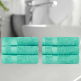 Egyptian Cotton Dobby Border Medium Weight 6 Piece Hand Towel Set