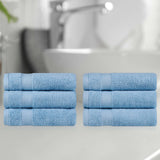 Egyptian Cotton Dobby Border Medium Weight 6 Piece Hand Towel Set