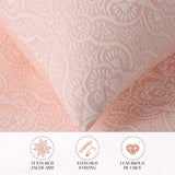 Enzy Medium Weight Floral Matelasse 3 Piece Bedspread Pillow Sham Set