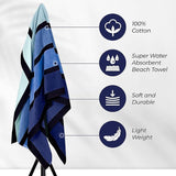 Faded Stripe Cotton Oversized Cotton 4 Piece Beach Towel Set