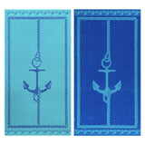 Fisherman Anchor Oversized 2 Piece Beach Towel Set