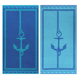 Fisherman Anchor Oversized 2 Piece Beach Towel Set