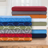 Flannel Cotton Trellis Geometric Deep Pocket Bed Sheet Set