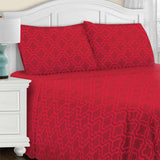 Flannel Cotton Trellis Geometric Deep Pocket Bed Sheet Set
