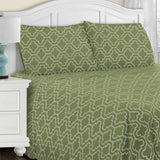 Flannel Cotton Trellis Geometric Deep Pocket Bed Sheet Set