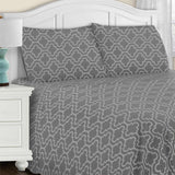 Flannel Cotton Trellis Geometric Deep Pocket Bed Sheet Set