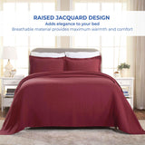 Fleur De Lis Jacquard Matelassé Cotton Medallion Bedspread Set