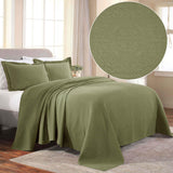 Fleur De Lis Jacquard Matelassé Cotton Medallion Bedspread Set