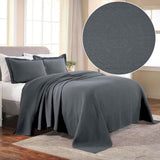 Fleur De Lis Jacquard Matelassé Cotton Medallion Bedspread Set