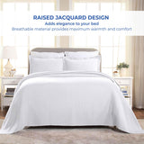 Fleur De Lis Jacquard Matelassé Cotton Medallion Bedspread Set