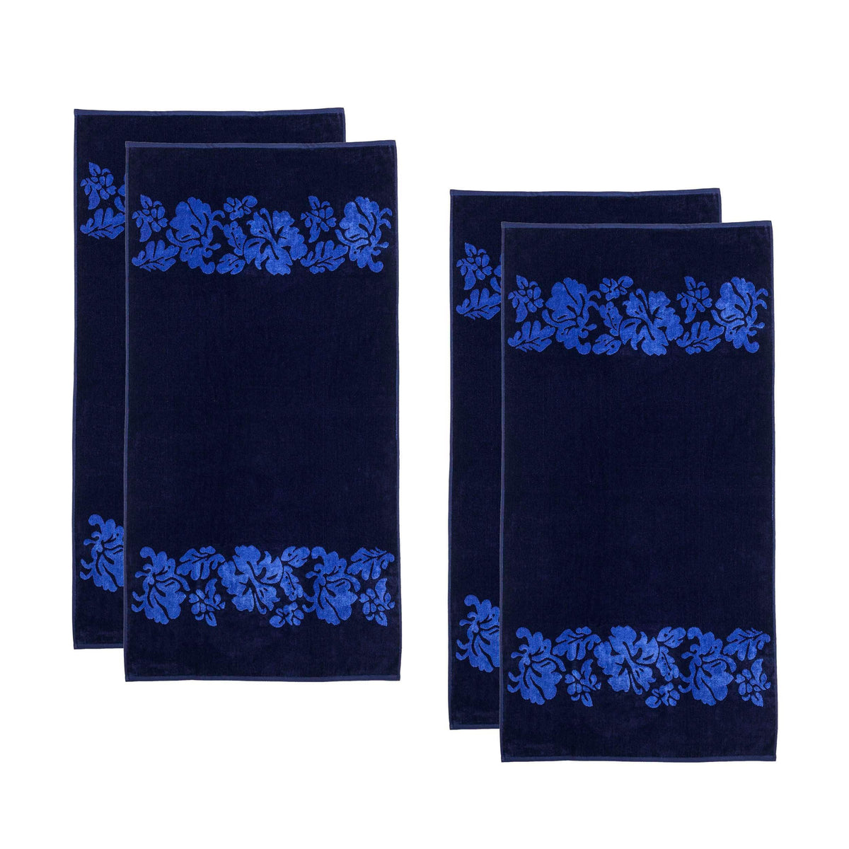 Floral Oversized Cotton 4 Piece Beach Towel Set